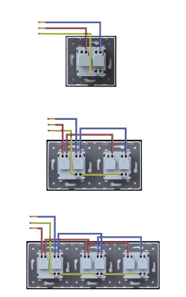 Üveg konnektor (dugalj) bekötés, kapcsolási rajz